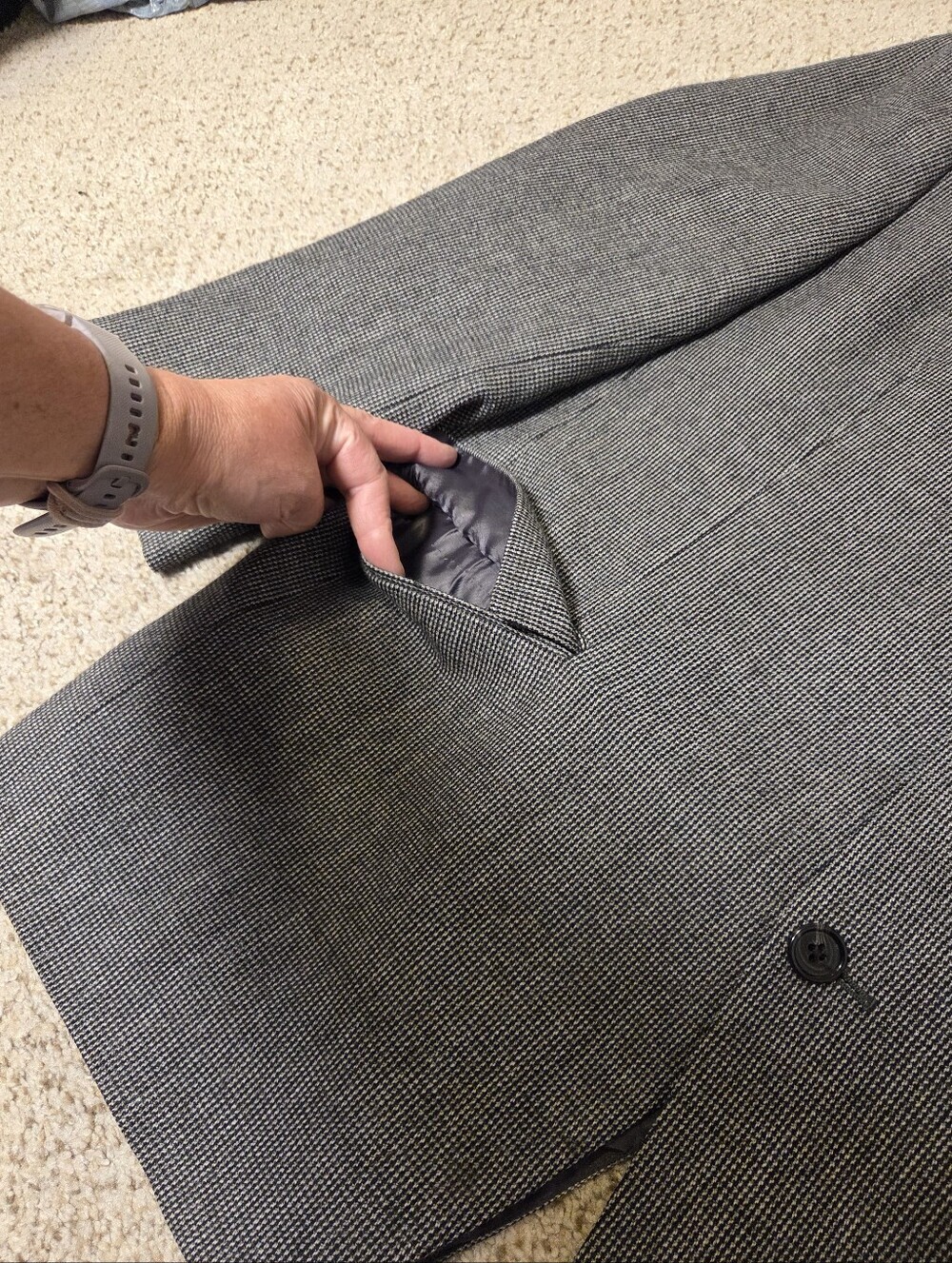 Lauren Ralph Lauren Mens 46 R Wool Sport Coat Blazer Jacket Elbow Patch 2 Button - Picture 4 of 11